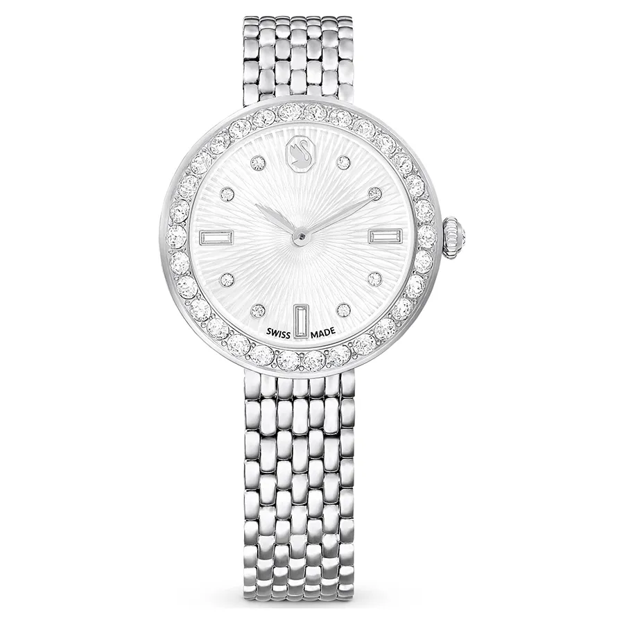 Đồng Hồ Nữ Swarovski Matrix Tennis 7-Link Swiss Made Metal Bracelet Silver Tone Stainless Steel 5673022 Màu Bạc Trắng