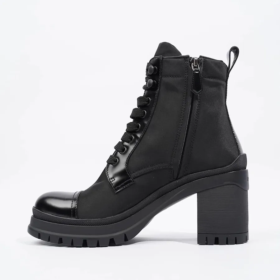 Giày Boot Nữ Prada Monolith Black Re Nylon EU Màu Đen Size 36.5