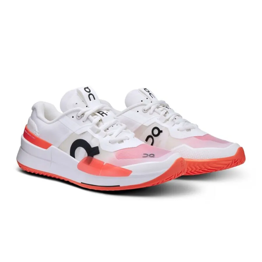 On Women's THE ROGER Pro 2 Tennis Shoes White and Flame main image 0
