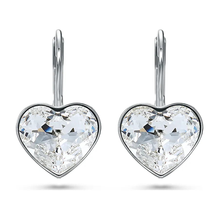 Khuyên Tai Nữ Swarovski Clear Crystal Heart Earrings 5687414 Màu Trắng Bạc