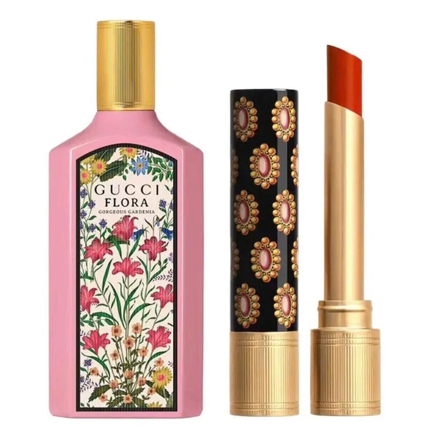 Set Nước Hoa Nữ Gucci Flora Gorgeous Gardenia EDP 100ml + Son