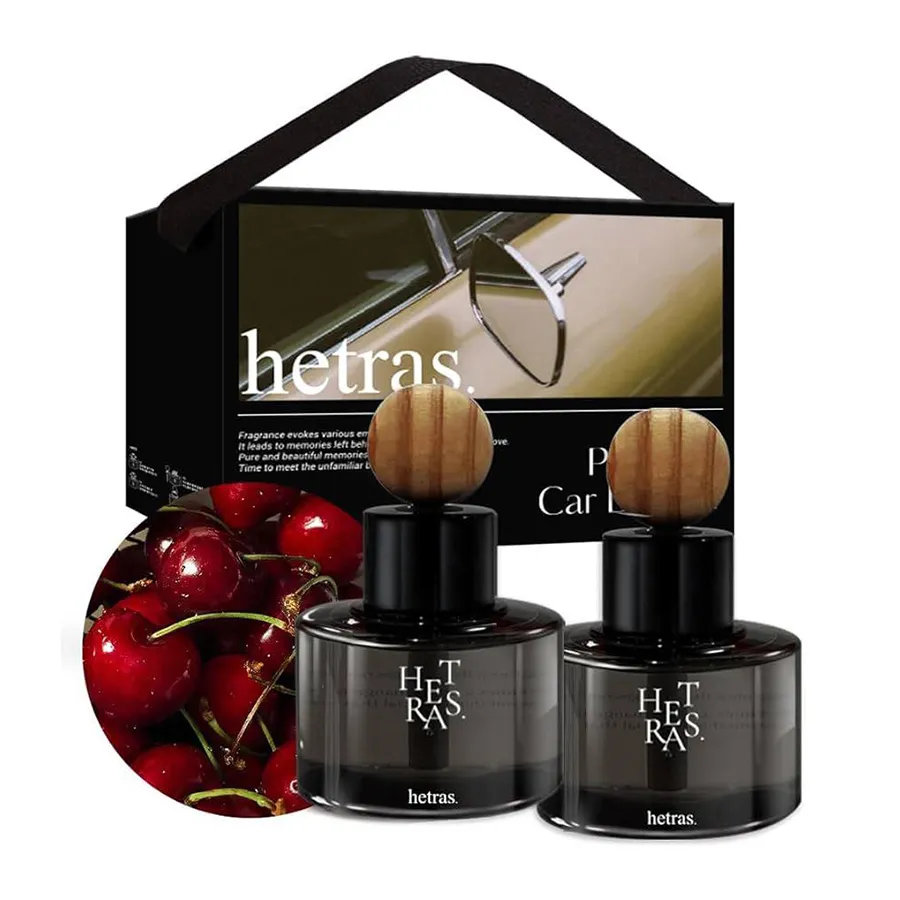 Set Nước Hoa Ô Tô Thơm Lâu Hetras Black Cherry (77ml x 2)