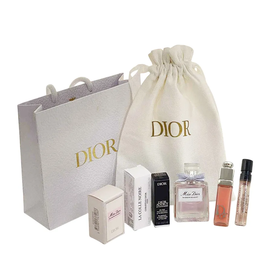 Set Son Và Nước Hoa Dior Beauty Mini 3 Món (Kèm Túi)