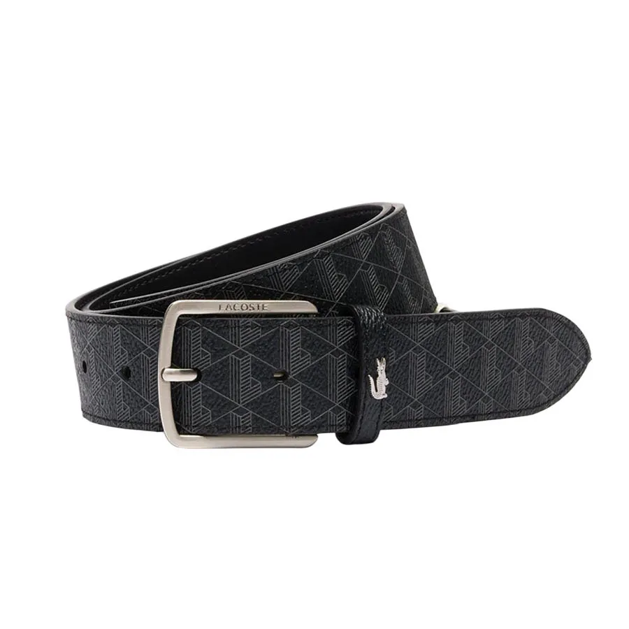 Thắt Lưng Nam Lacoste Blend Monogram Print Belt RC4073 Màu Đen Size 110