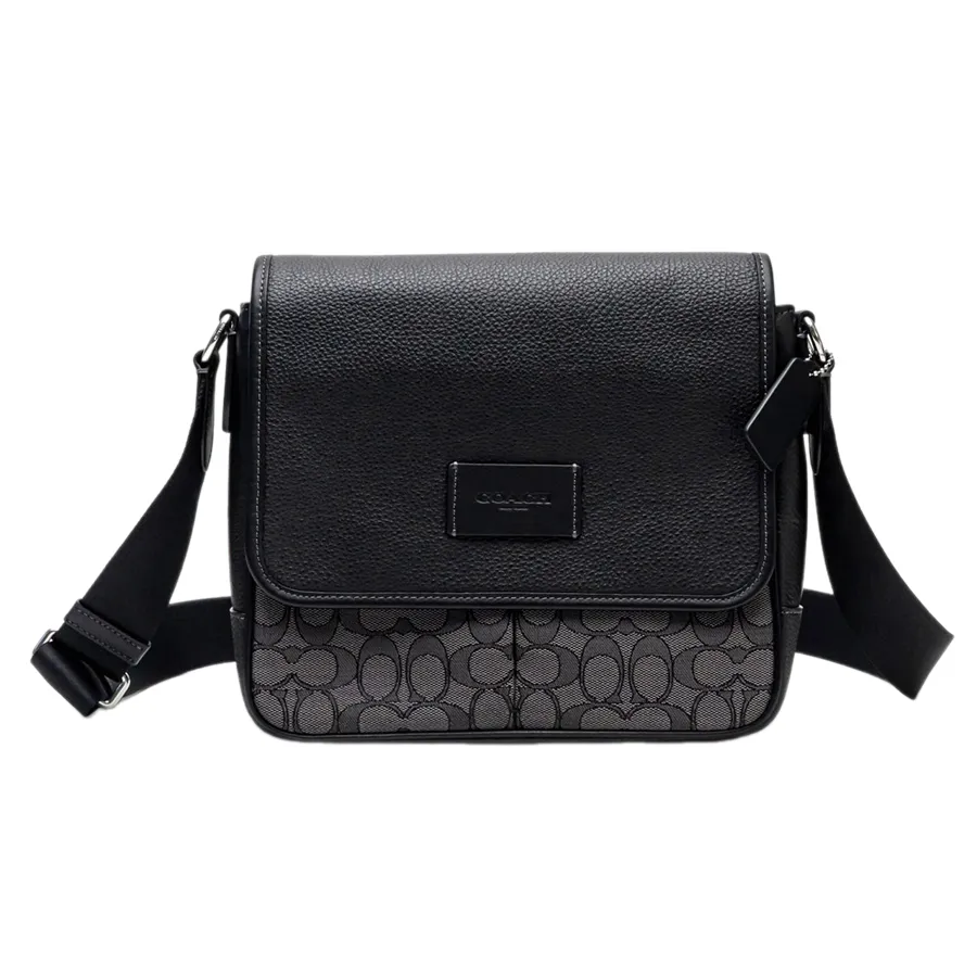 Túi Đeo Chéo Nam Coach Sprint Map Bag Signature Charcoal Black Màu Đen