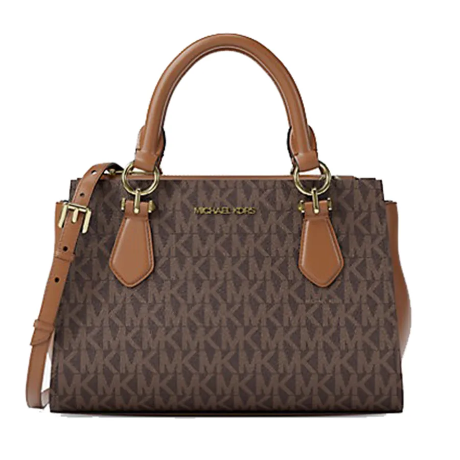 Túi Xách Tay Nữ Michael Kors MK Marilyn Small Signature Logo Messenger Bag 35F5G6AM1B Brown Màu Nâu Đen