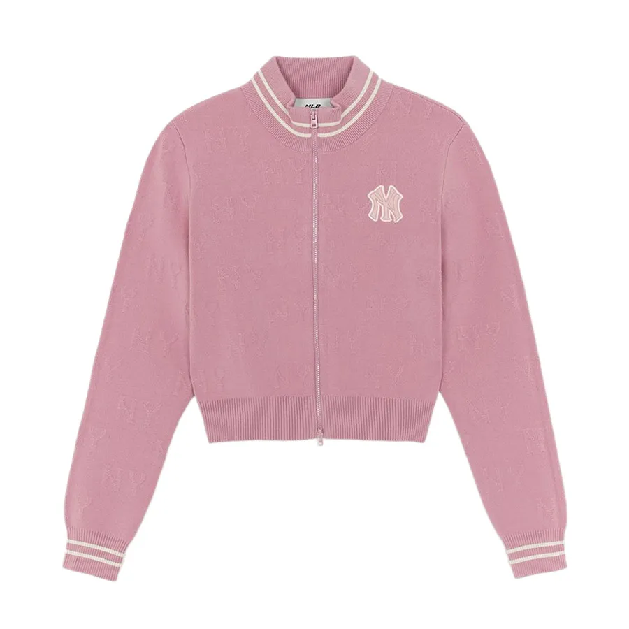 Áo Khoác Nữ MLB Classic Monogram Tonal Zip-Up New York Yankees 3FKCM0154-50PKL Màu Hồng