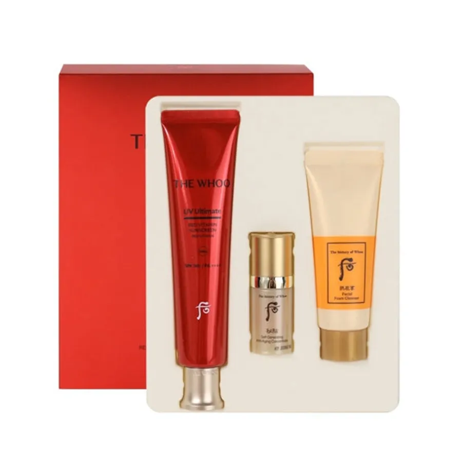 Bộ Dưỡng Và Bảo Vệ Da Whoo UV Ultimate Red Vitamin Set 3 Món | Vua