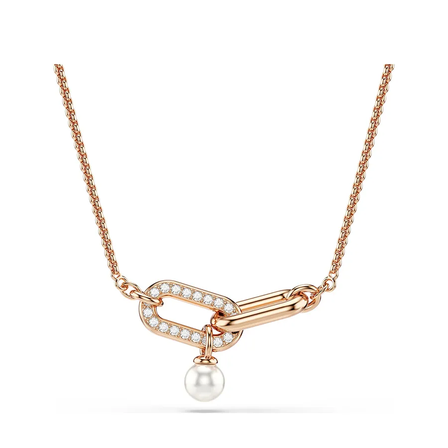 Dây Chuyền Nữ Swarovski 5728589 Constella Pendant Crystal Pearl Round Cut White Rose Gold-Tone  Màu Vàng Hồng