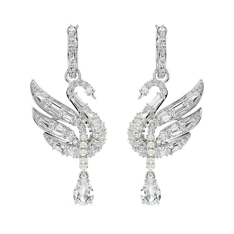 Dây Chuyền Nữ Swarovski Swan Earrings White Rhodium Plated 5723388 Màu Bạc Trắng