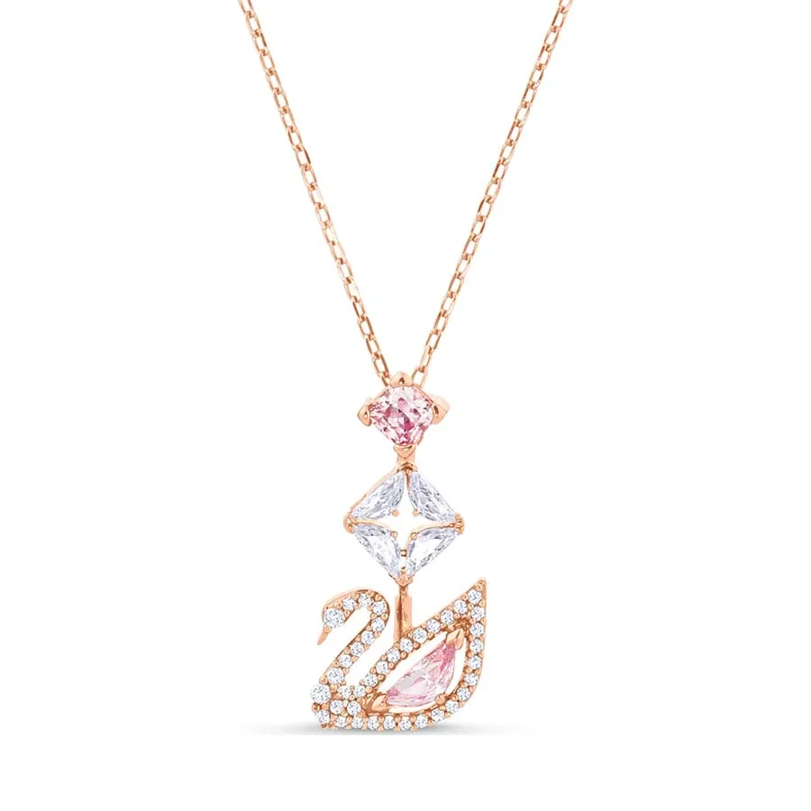 Dây Chuyền Swarovski Swan Pendant Swan, Pink, Rose Gold-Tone Plated 5473024 Màu Vàng Hồng