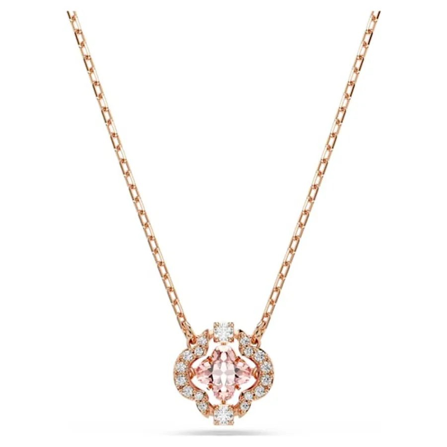 Dây Chuyền Swarovski Una Necklace Clover, Pink, Rose Gold Tone Plated 5514488 Màu Vàng Hồng