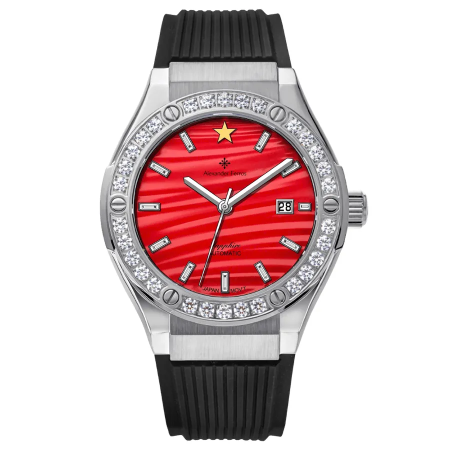 Đồng Hồ Nam Alexander Ferros 6161S-03 Màu Đen Đỏ