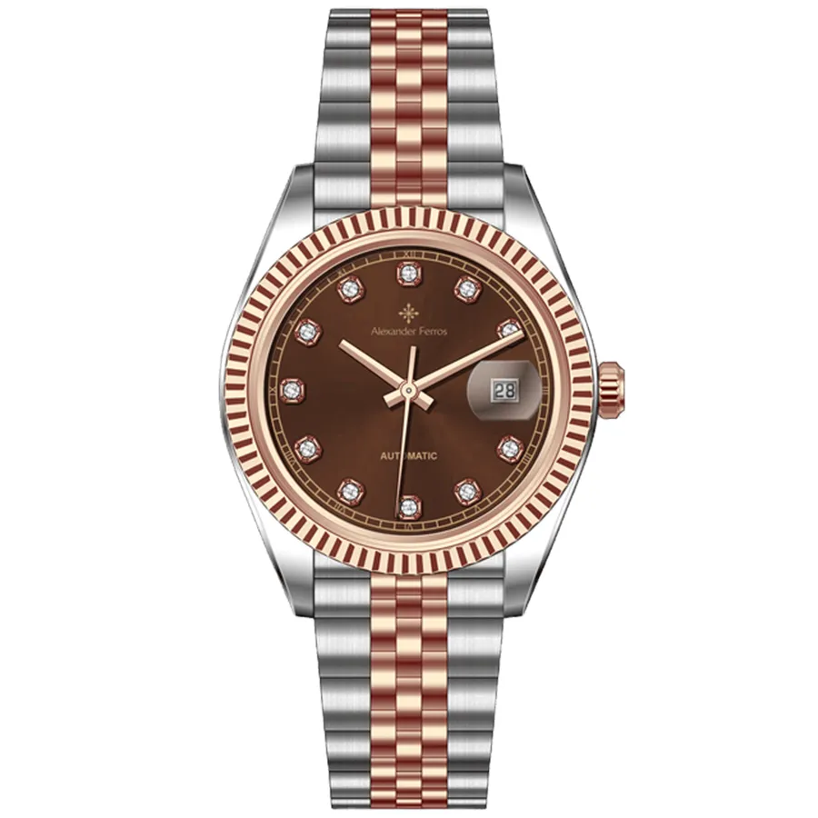 Đồng Hồ Nam Alexander Ferros 8132D/08 Màu Bạc - Vàng Hồng