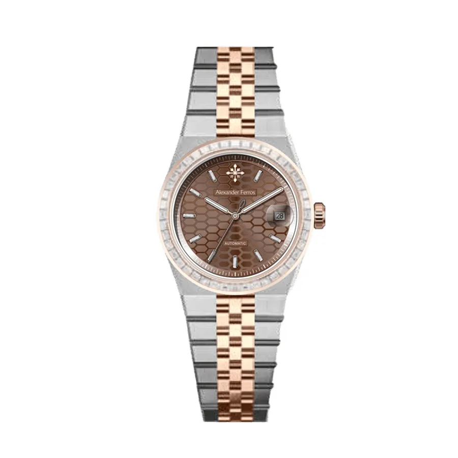 Đồng Hồ Nam Alexander Ferros 8181D/08 Màu Bạc - Vàng Hồng