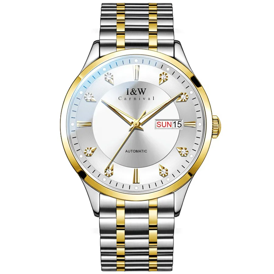 Đồng Hồ Nam I&W Carnival 55838G-T1 Màu Demi (Bạc – Vàng)