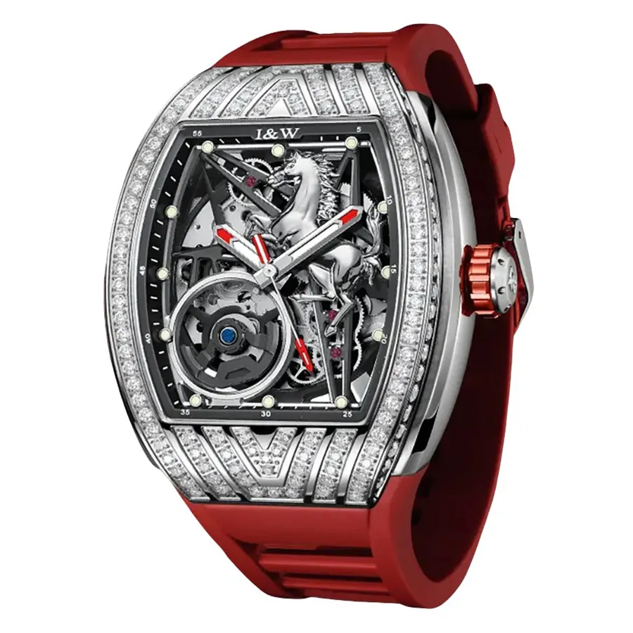 Đồng Hồ Nam I&W Carnival 768G-S3 Automatic Màu Đỏ Bạc