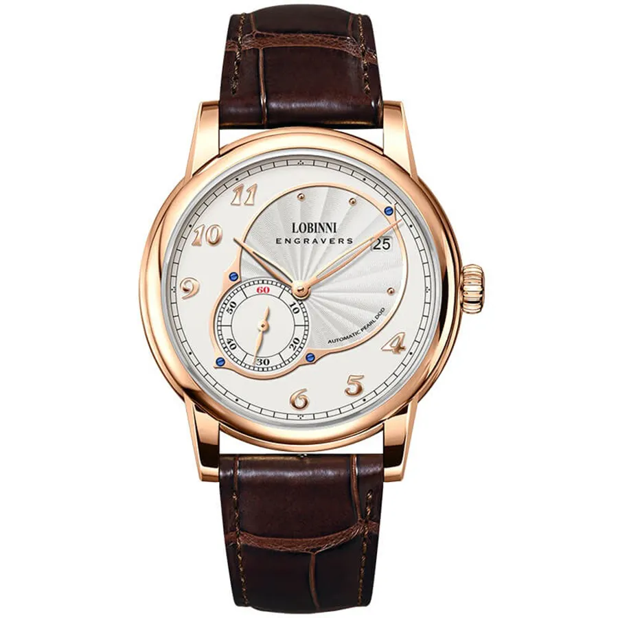 Đồng Hồ Nam Lobinni LB1999G-D1 Automatic Màu Nâu - Vàng Hồng