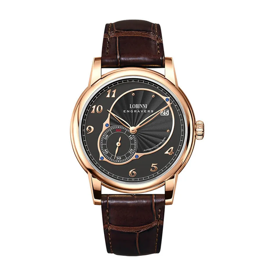 Đồng Hồ Nam Lobinni LB1999G-D2 Automatic Màu Đen - Vàng Hồng