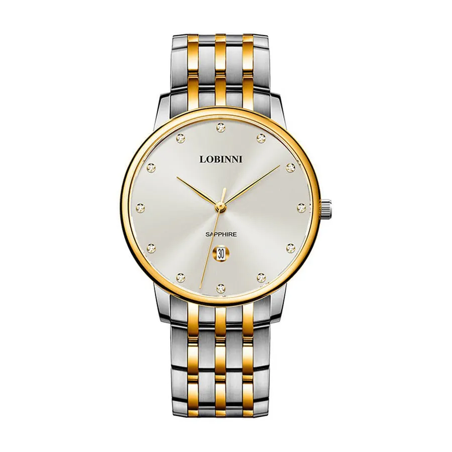 Đồng Hồ Nam Lobinni LB3010G-T1 Quartz Màu Vàng Bạc