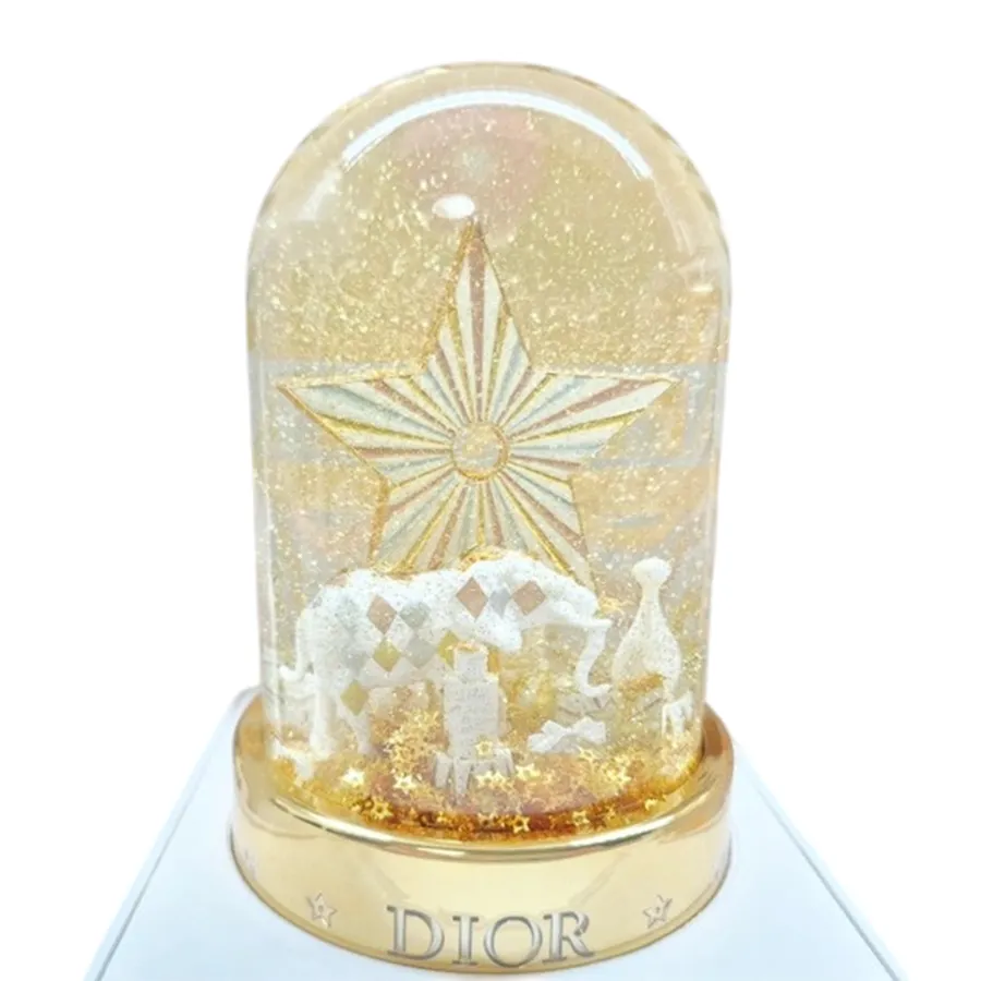 Mô Hình Quả Cầu Dior Platinum Holiday Snow Globe 2025 Màu Vàng