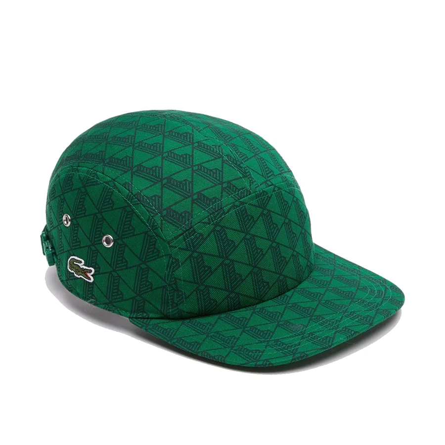 Mũ Unisex Lacoste Monogram Print Twill Jockey Cap Green RK1722 53N QIJ Màu Xanh Lá