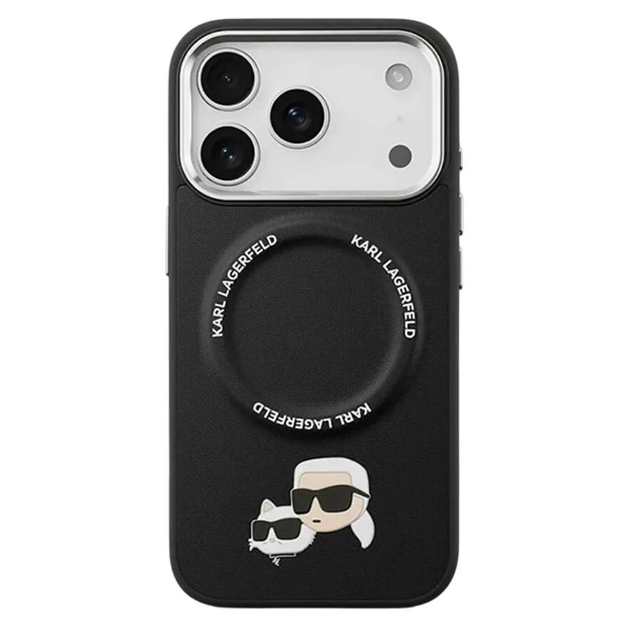 Ốp Điện Thoại Karl Lagerfeld Choupette Pins MagSafe Case iPhone 17 Air Màu Đen