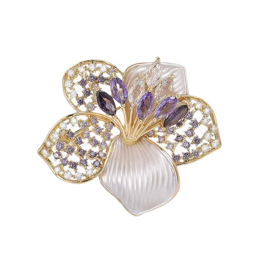 Pin Cài Áo Meri Purple Narcissus BR896 Màu Tím