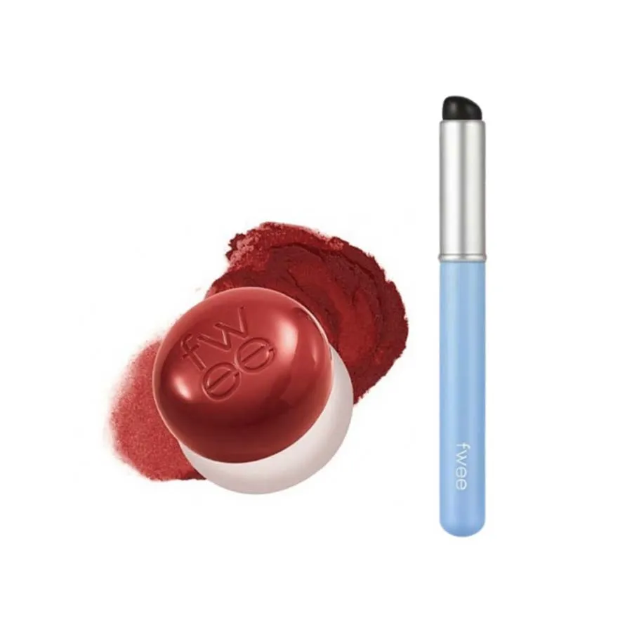 Son Kem Fwee Lip & Cheek Blurry Pudding Pot + Blending Brush RS02 Lyrics Màu Hồng San Hô