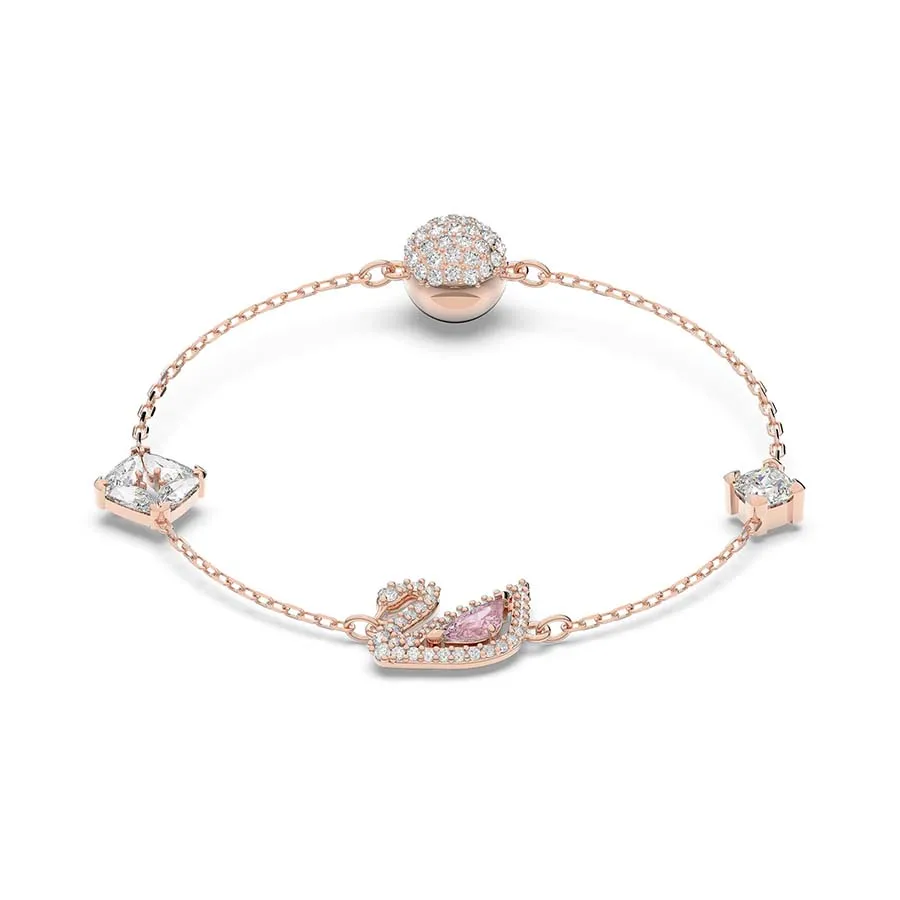 Vòng Đeo Tay Nữ Swarovski Swan Bracelet Swan, Pink, Rose Gold-Tone Plated 5472271 Màu Vàng Hồng Size M