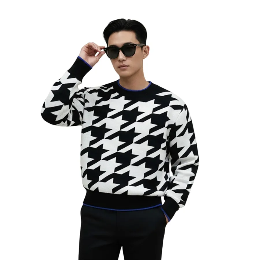 Áo Len Liu Jo Họa Tiết XF2AIJT030001065 Màu Đen Trắng Size S