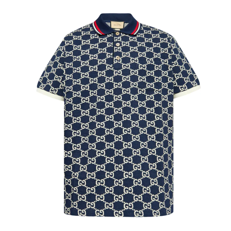 GUCCI GG総柄　ポロシャツ 青　GG 総柄 XXL オーバーサイズ 中古・古着通販】GUCCI (グッチ) GG総柄ポロシャツ ブルー サイズ:XS
