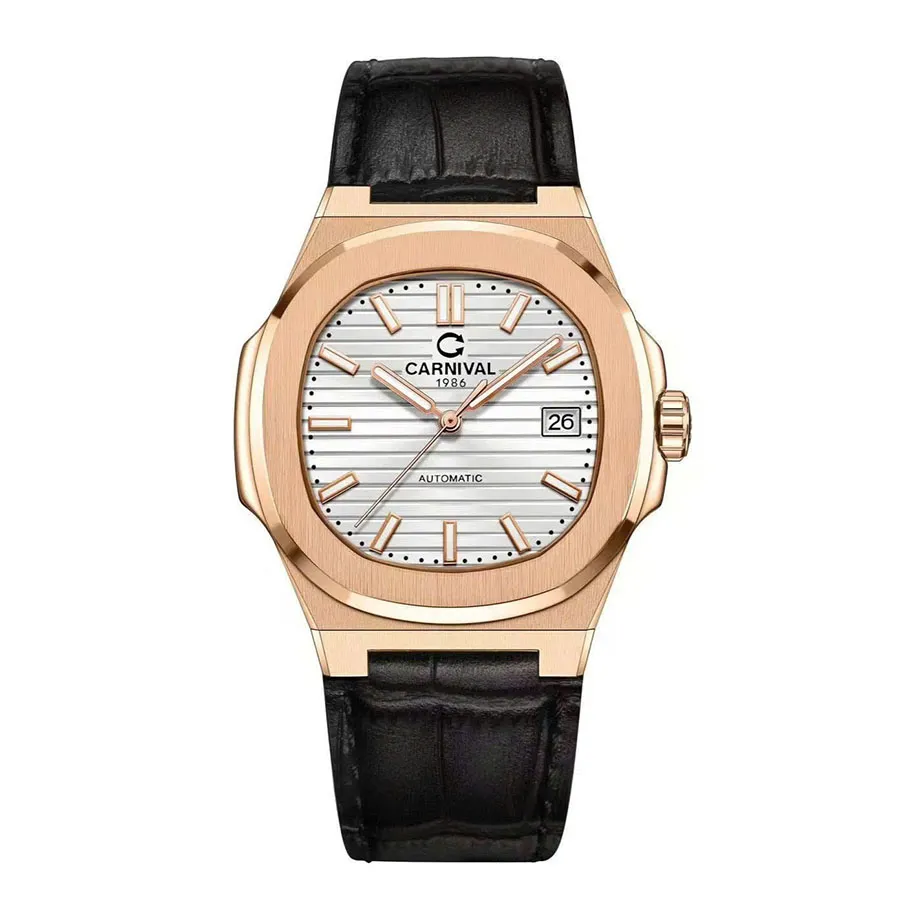 Đồng Hồ Nam Carnival Automatic 8108G1-VH-DD-T Màu Đen/Trắng