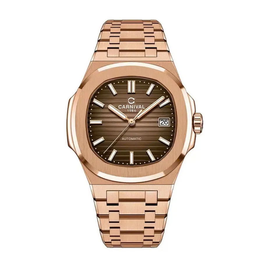 Đồng Hồ Nam Carnival Automatic 8108G1-VH-N Màu Vàng Hồng/Nâu