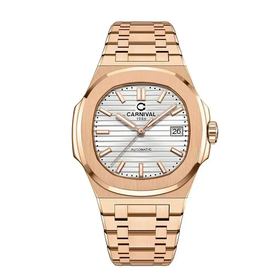Đồng Hồ Nam Carnival Automatic 8108G1-VH-T Màu Vàng Hồng/Trắng