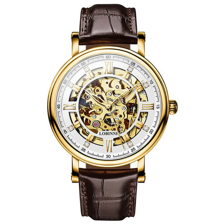 Đồng Hồ Nam Lobinni LB9010G-D1 Màu Nâu Vàng