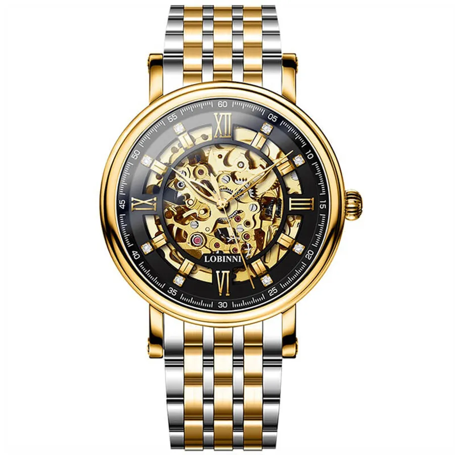 Đồng Hồ Nam Lobinni LB9010G-T2 Màu Vàng Bạc