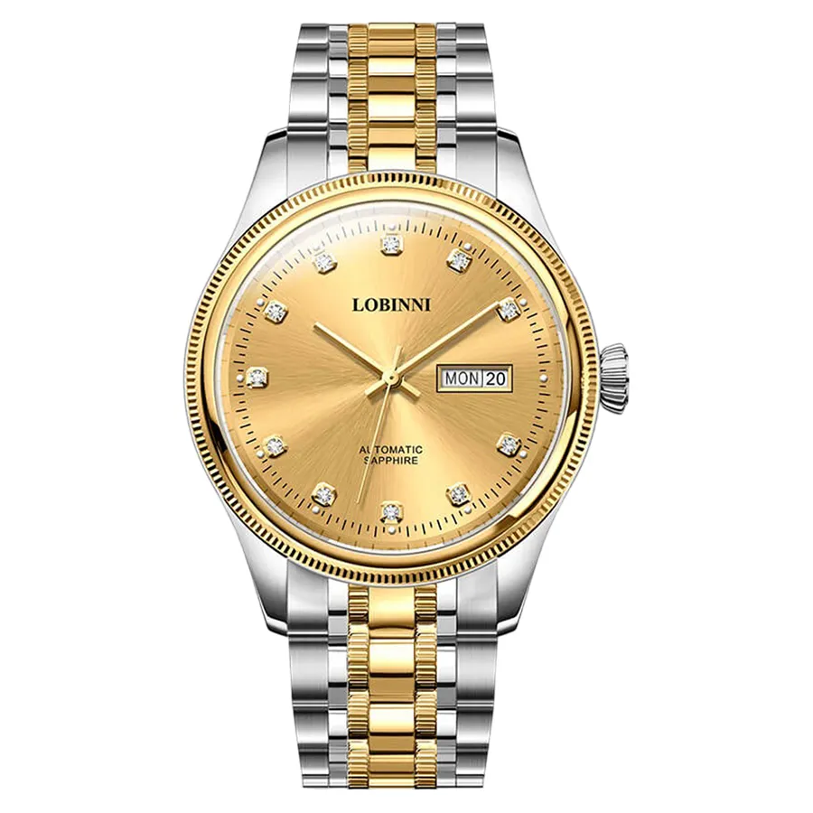 Đồng Hồ Nam Lobinni LB9020G-T2 Màu Bạc Vàng