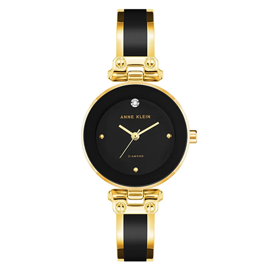 Đồng Hồ Nữ Anne Klein 1980BKGB Kiềng Lắc Màu Đen Vàng