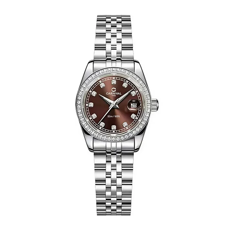 Đồng Hồ Nữ Carnival Quartz Watch 8131L2-VT-N Màu Bạc/Nâu