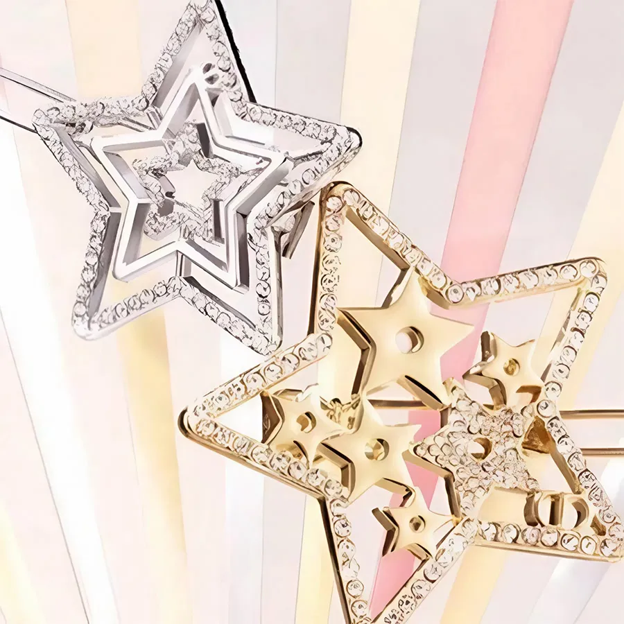 Kẹp Tóc Nữ Dior Holiday Limited Edition Gold And Silver Star  display picture 1