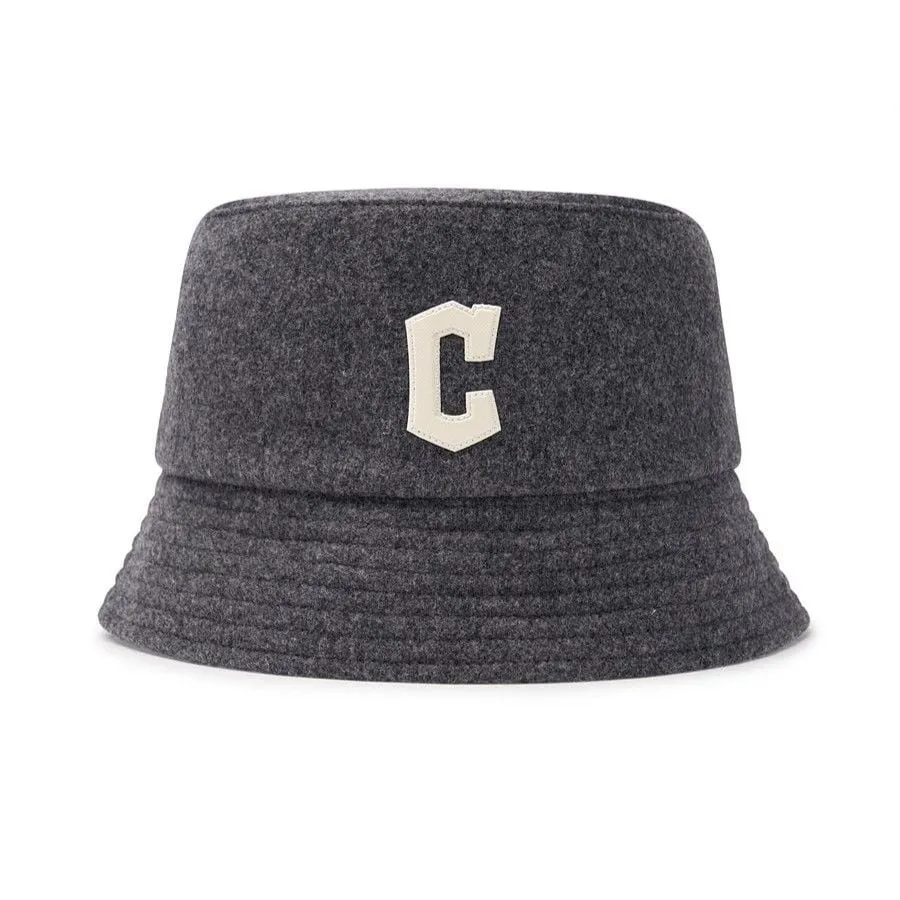 Mũ MLB Basic Wool Bucket Hat Cleveland Guardians 3AHTW0146 45MGD Màu Xám Size 57