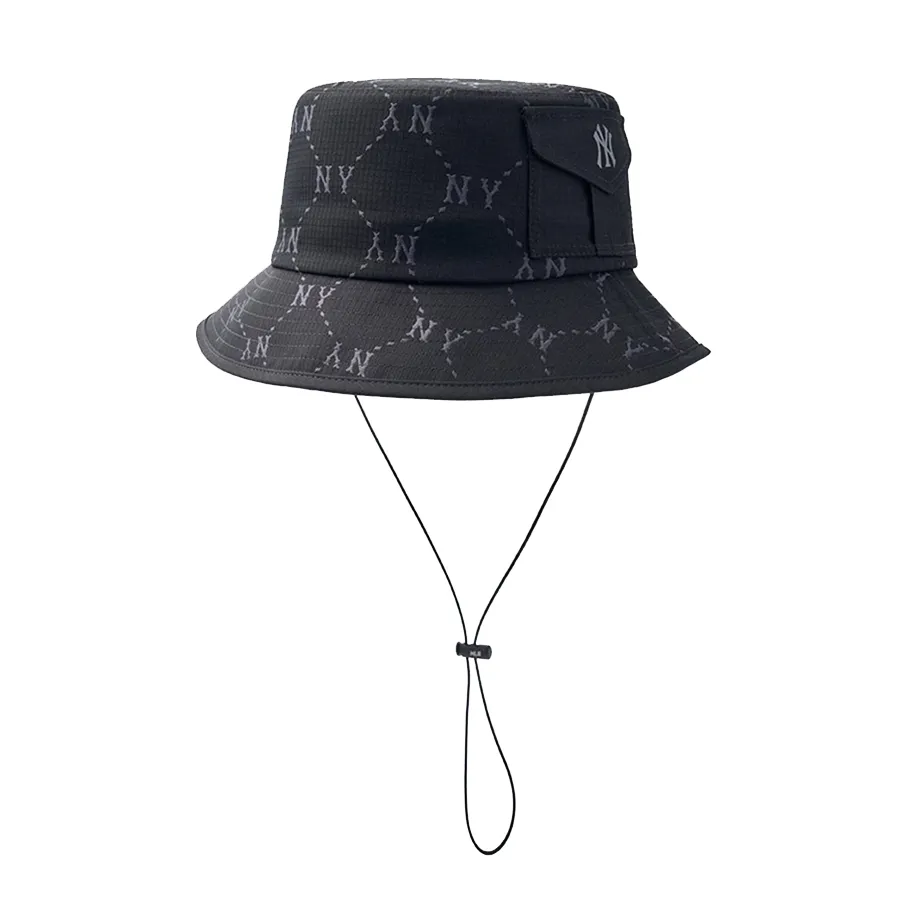 Mũ MLB Bucket Diamond Monogram Sporty Safari 3AHTM015N-50BKS Màu Đen Size 57