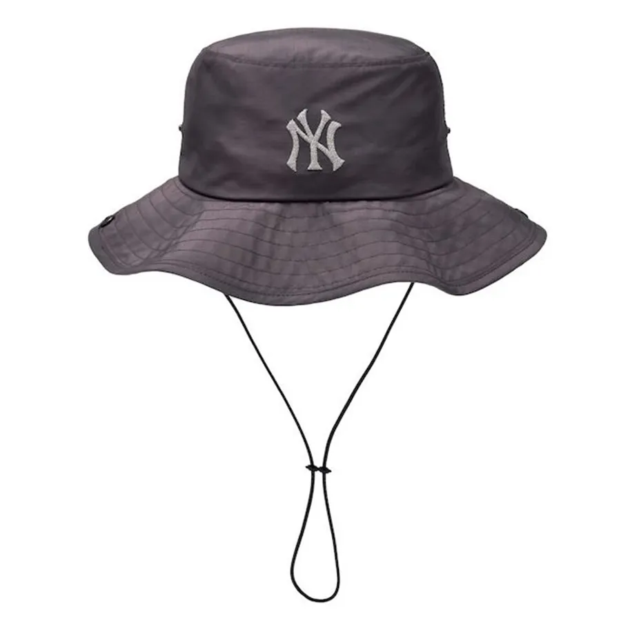 Mũ MLB Bucket Hat Light-Weight Vintage Washing Safari 3AHTB055N 50CGS Charcoal Grey Màu Xám Size 57