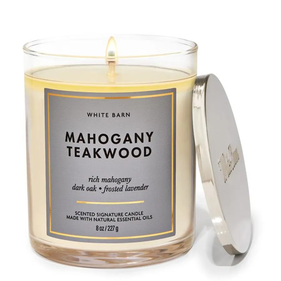 Nến Thơm Bath & Body Works Mahogany Teakwood Single Wick Candle 277g