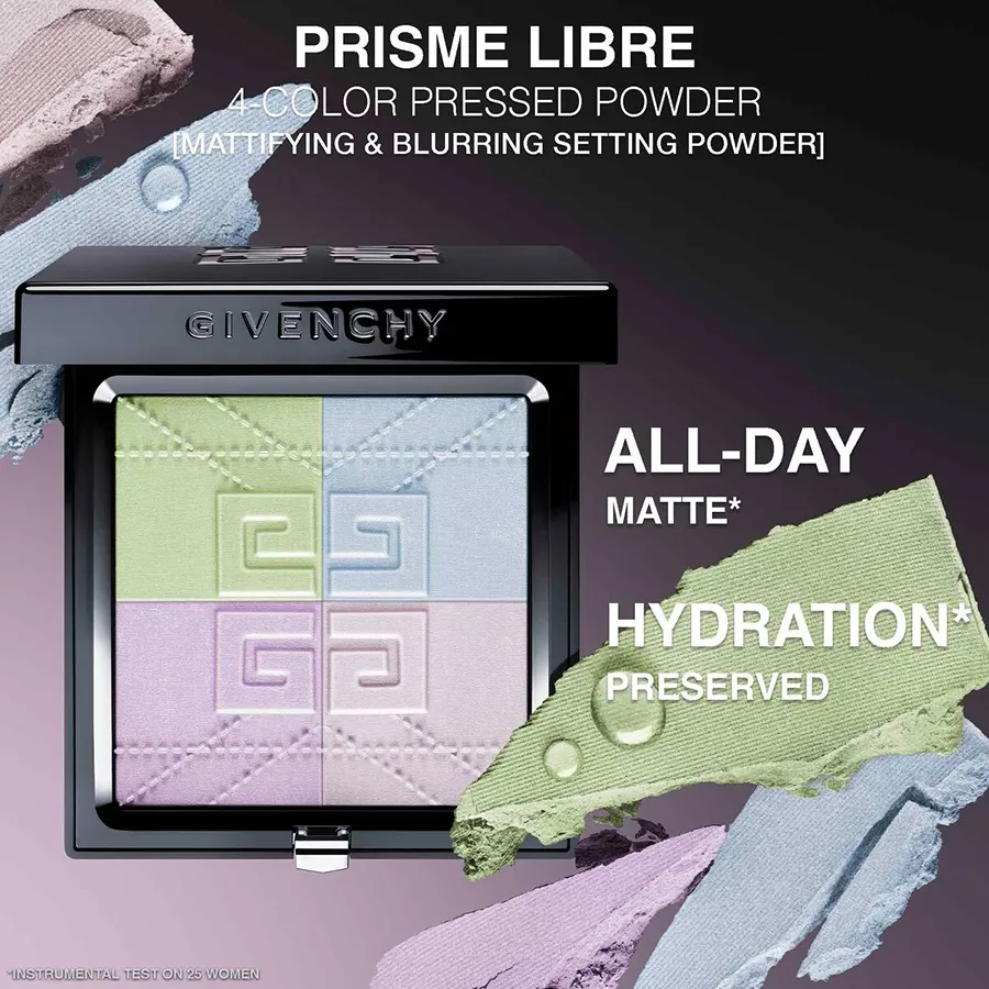 Phấn Phủ Bột Dạng Nén Givenchy Prisme Libre 4-Color Pressed Powder  Mattifying & Blurring Setting Powder Tone 01, 7g
