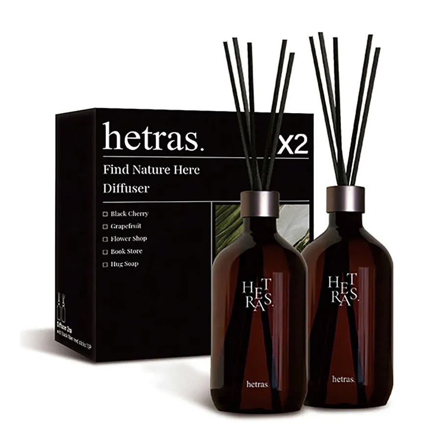 Set 2 chai tinh dầu khuếch tán Hetras Hotel Wood 07 500ml x 2