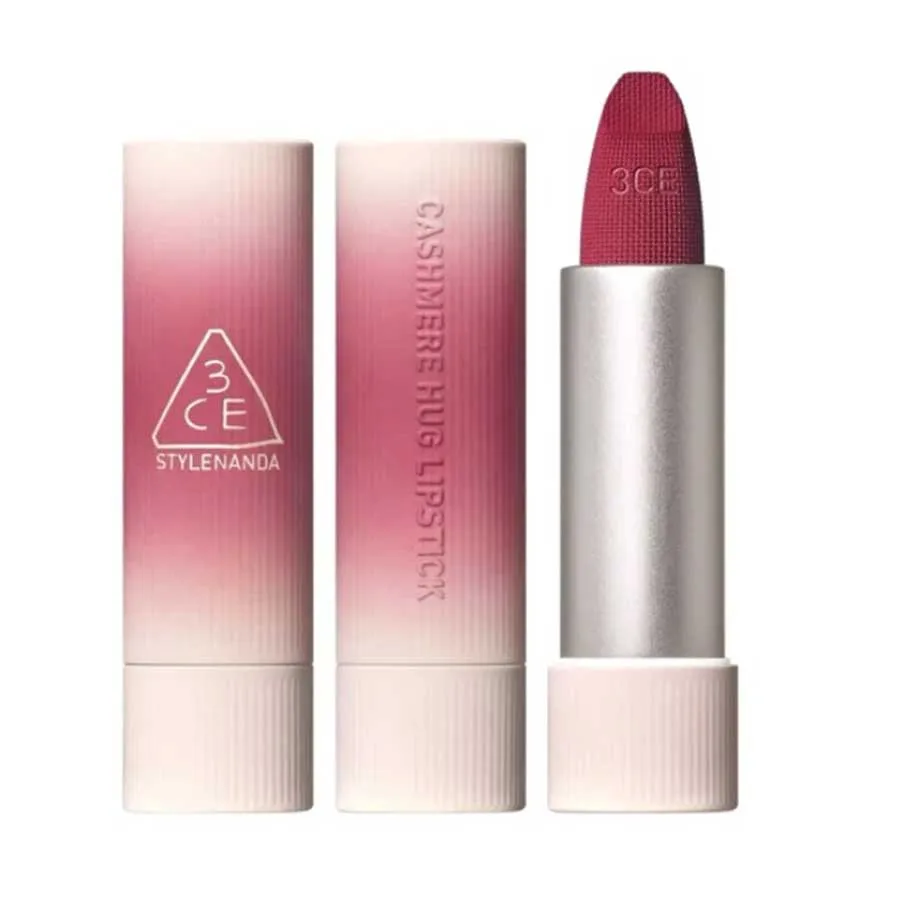 Son 3CE Cashmere Hug Lipstick 04 Text Me Màu Hồng Cherry 3.5g