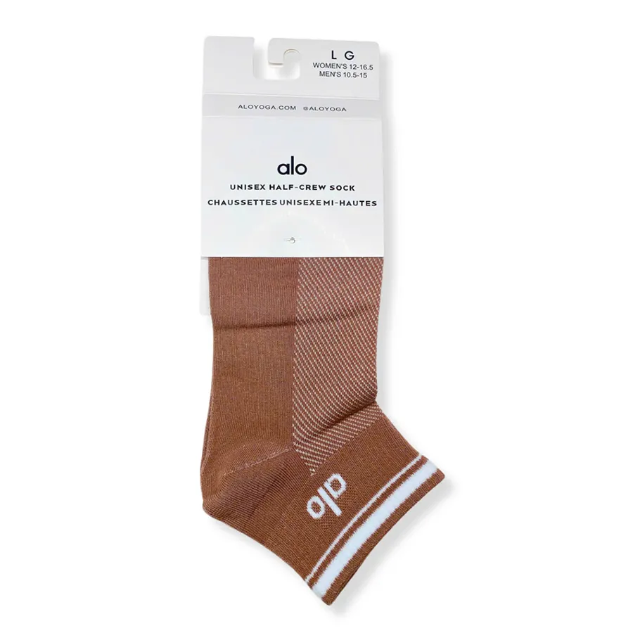 Tất Unisex Alo Yoga Half-Crew Throwback Sock Brown Màu Nâu Freesize