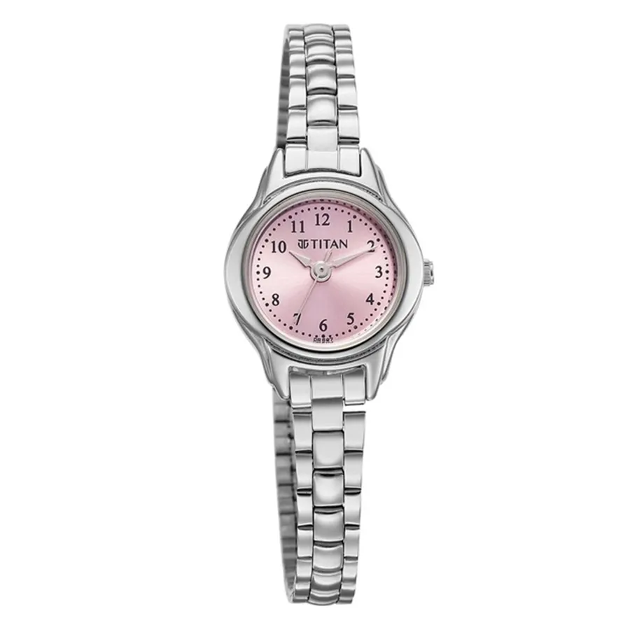 Đồng Hồ Nữ Titan Analog Pink Dial With Silver Stainless Steel Strap Watch For Women 2401SM04 Màu Bạc Hồng
